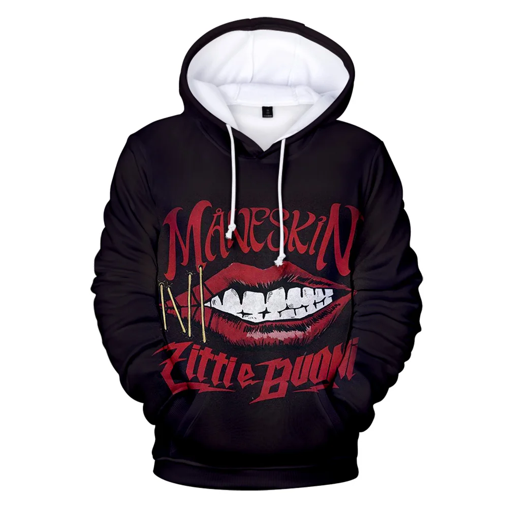 Maneskin Damiano David 3D Print Oversized Women/Men Hoodies Sweatshirts Streetwear Hip Hop Pullover Hooded Jacket Male Tracksuit