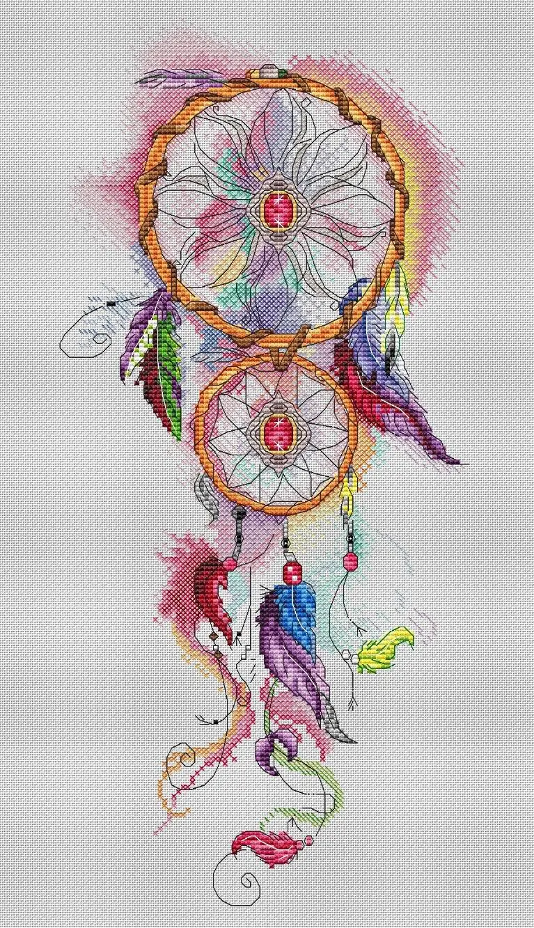 

HH Gold Collection Counted Cross Stitch Kit, RS Cotton with Cross Stitch, Colorful Dreamnet Dreamchaser