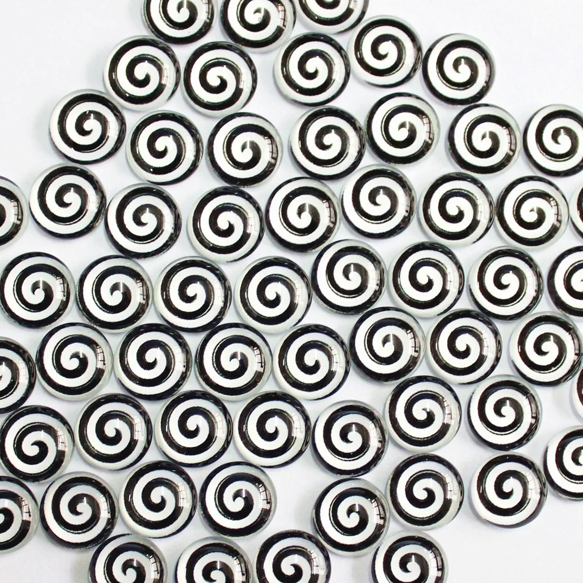 Da 8mm a 25mm Flatback foto spirale fiore lecca-lecca mulino a vento modello Cabochon in vetro vassoio di Base per accessori fai da te K06230