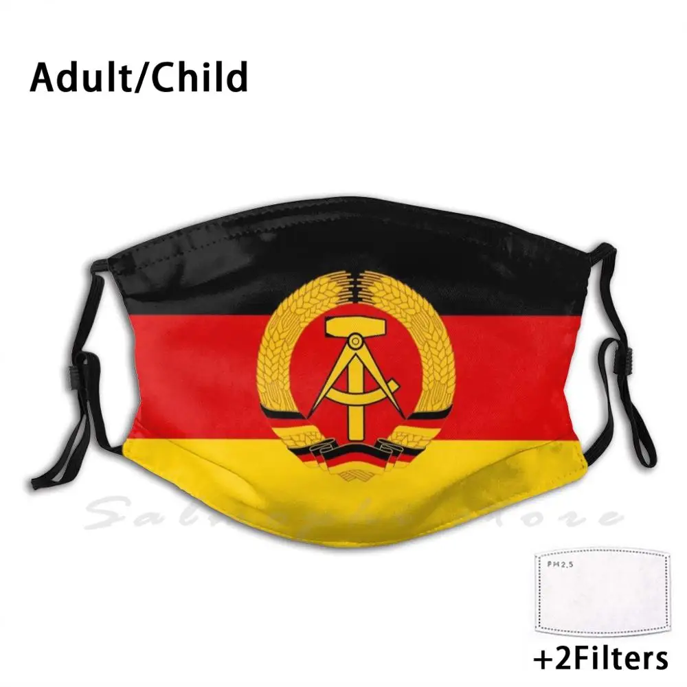 Ddr Flag-mascarilla con filtro antipolvo para adultos y niños, máscara artesanal de Alemania Oriental, Ddr, Ost, Deutschland, Berlín, troquel de pared, Wiederverienigung, Deutsche