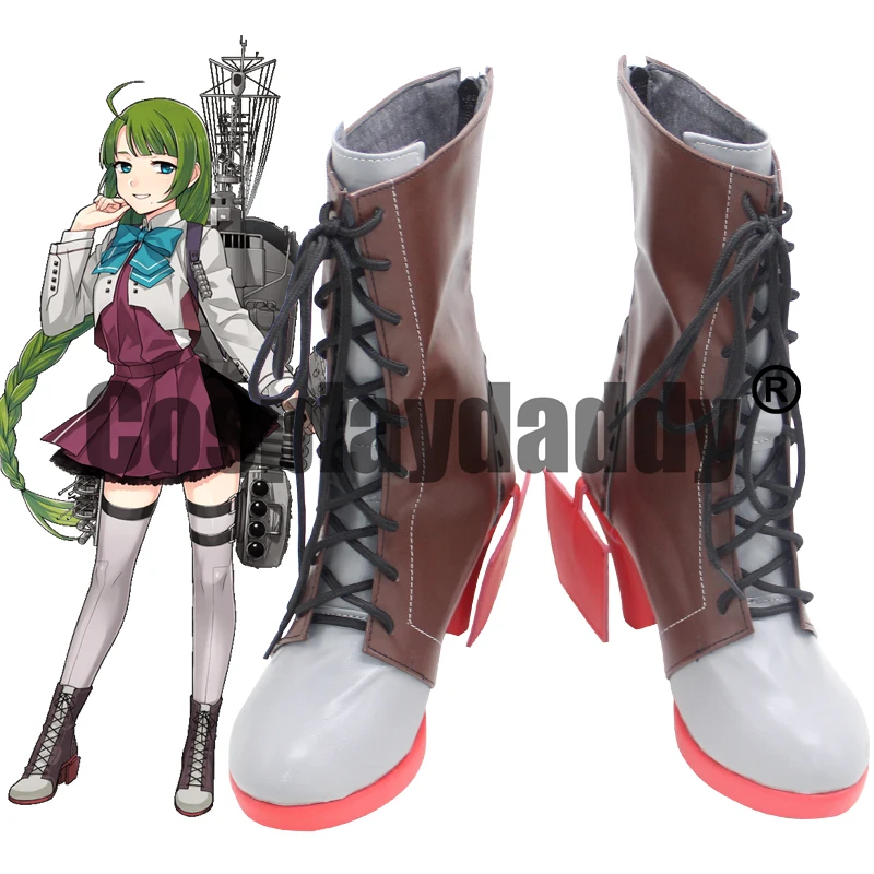 

Kantai Collection KanColle Kanmusu Yuugumo Class Destroyer Yuugumo Kai Ni Spring Bouquet Ver. Cosplay Shoes Mid Calf Boots X002