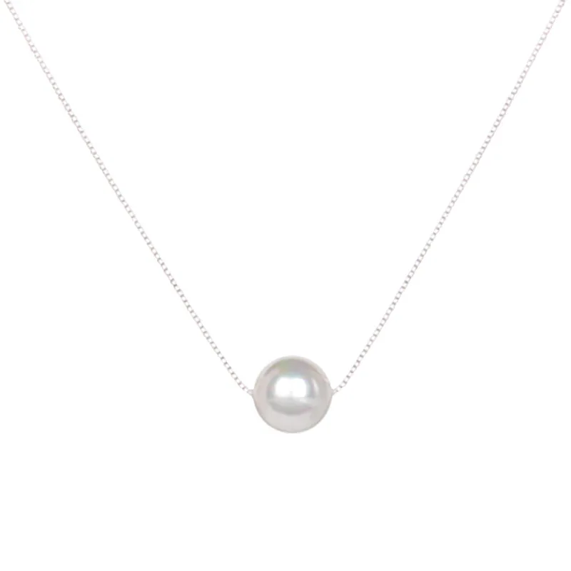 HI MAN 925 Sterling Silver Korean INS Pearl Pendant Necklace Women Elegant Anniversary Gift Jewelry