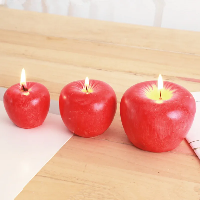 Creative Red Apple Shape Fruit Candle Home Decoration  New Year Eve Christmas Birthday Decorations To Relatives And Friends