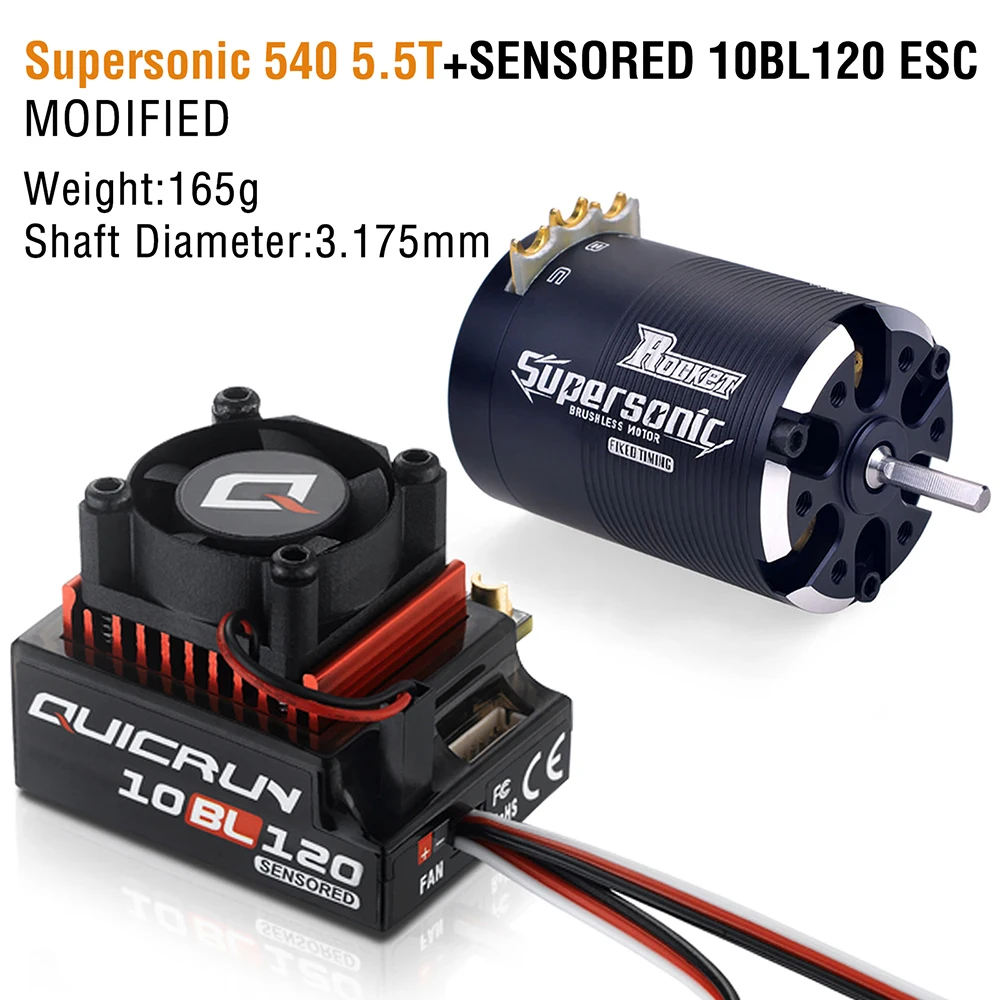 Rc Motor Rc Esc Hobbywing 10BL120 Esc Rocket 540 Motor Sensored Borstelloze Combo Voor 1/10 Drift Rc Auto