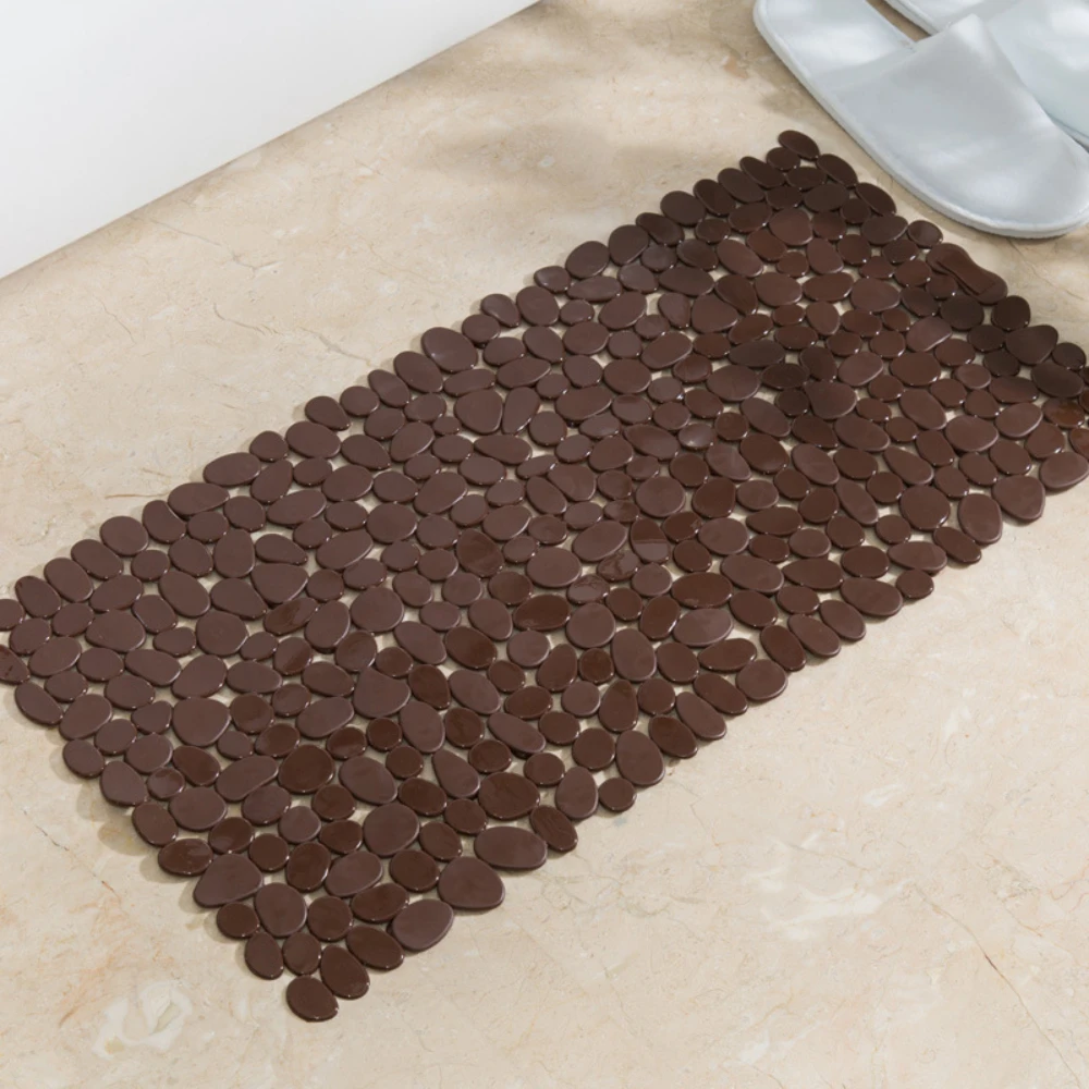 70cm*36cm Cobblestone Bathroom Non-slip Floor Mat PVC Bathroom Bathing Massage Mat Rectangular Shower Imitation Stone Floor Mat