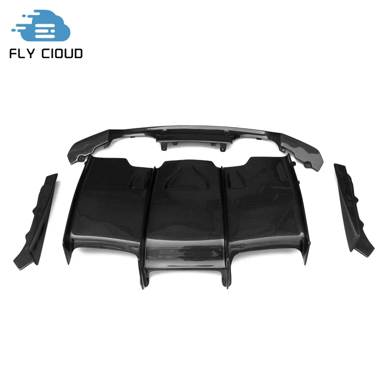 4 PCS Carbon Fiber Rear Bumper Lip Chin Diffuser For BMW M3 F80 M4 F82 Car Body Kit Tuning 2015-2017