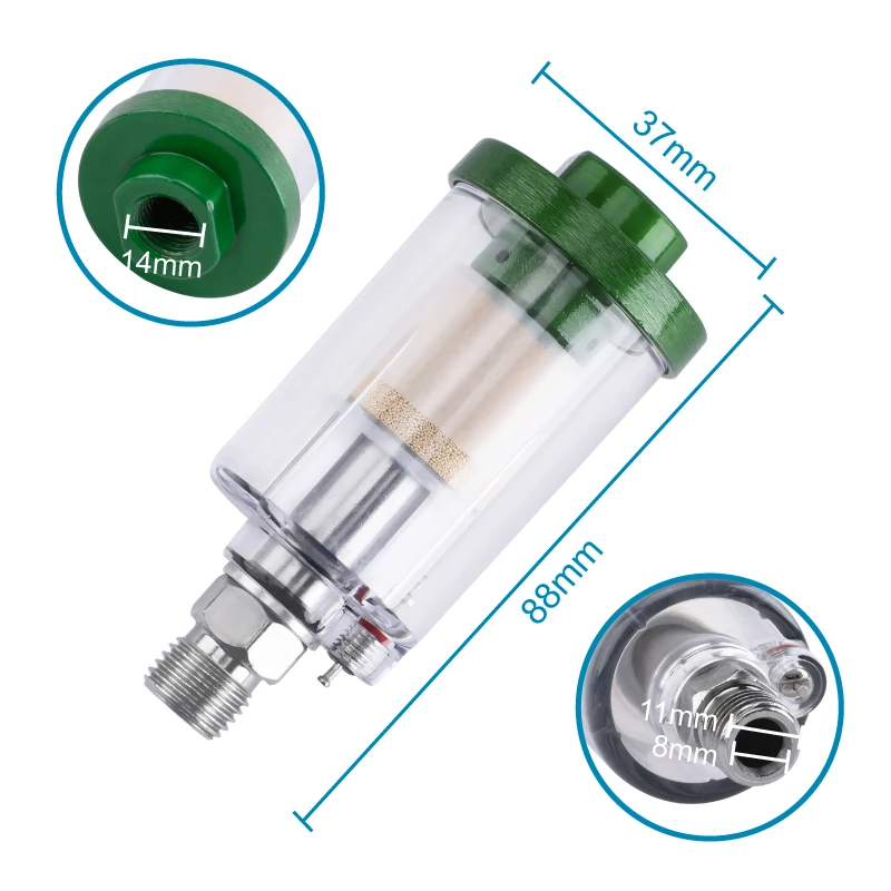 RONGPENG Mini In-Line Water Trap Filter Oil Water Separator with 1/4" Thread For HVLP LVLP Air Paint Spray Gun Airbrush