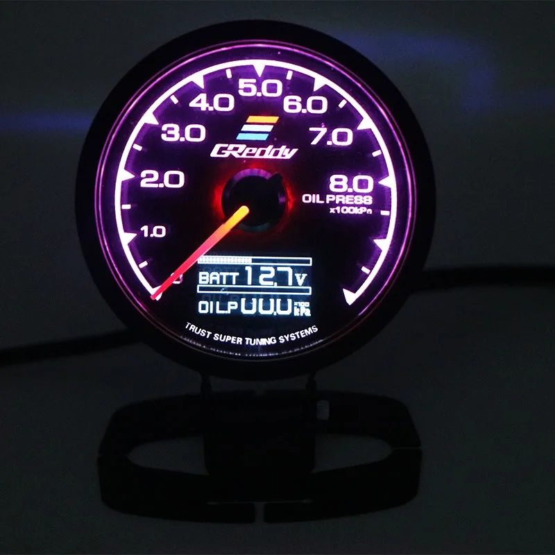 GReddi 7-Farben Turbo-Boost-Anzeige Auto Multi-LCD-Digitalanzeige Rennsport-Messgerät Wassertemperatur Öltemperatur-Anzeige 62mm 2,5 Zoll mit Sensor – Detail 8