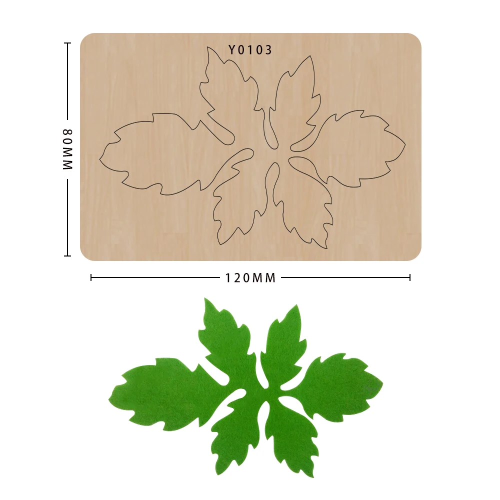 

Handmade Wood Die Cut, Three Size Crafts, Green Leaf Decoration, Scrapbook, Suitable for Big Shot Machines