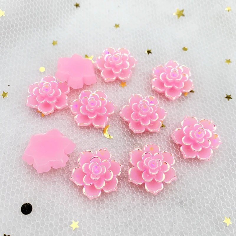 20PCS Mix Colors Cute ABColor Resin Rose Flowers Flatback Cabochon DIY Jewelry/Craft Scrapbooking,18mm