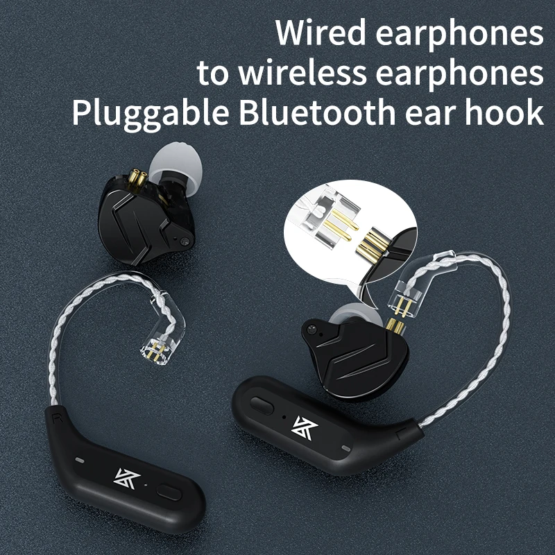 KZ AZ09 5.4 Bluetooth TWS Module Earphones Wireless Upgrade Cable HIFI Ear Hook Connector Charging Case Airbuds Sport Gamer