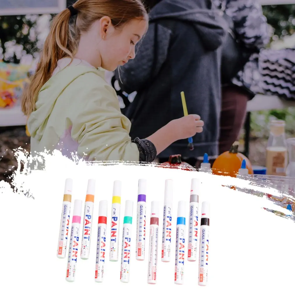 Kleurrijke Wit Waterdichte Rubber Permanente Verf Marker Pen Autoband Loopvlak Milieu Band Schilderij Dropshipping Alleen 1Pcs