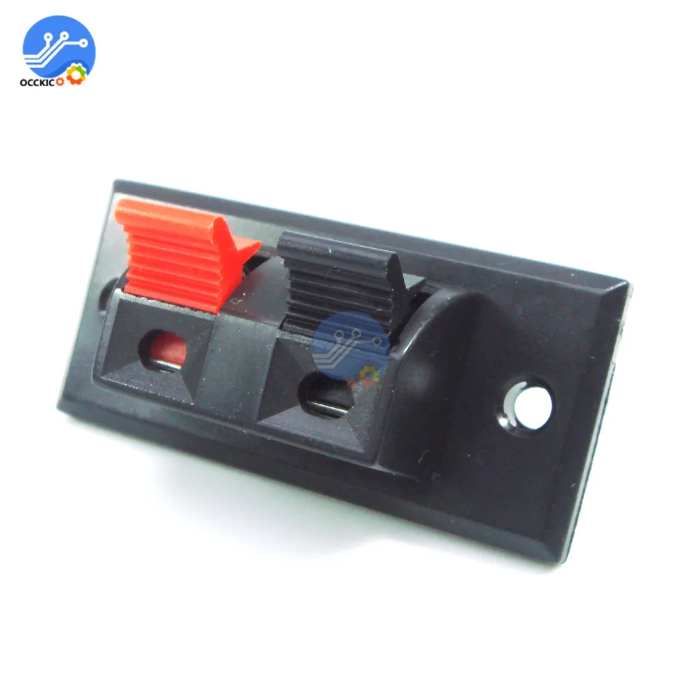 2Pcs Spring Clip Speaker Terminal 2 Way Binding Post Connector Socket Jack Sound Audio Speaker Terminals