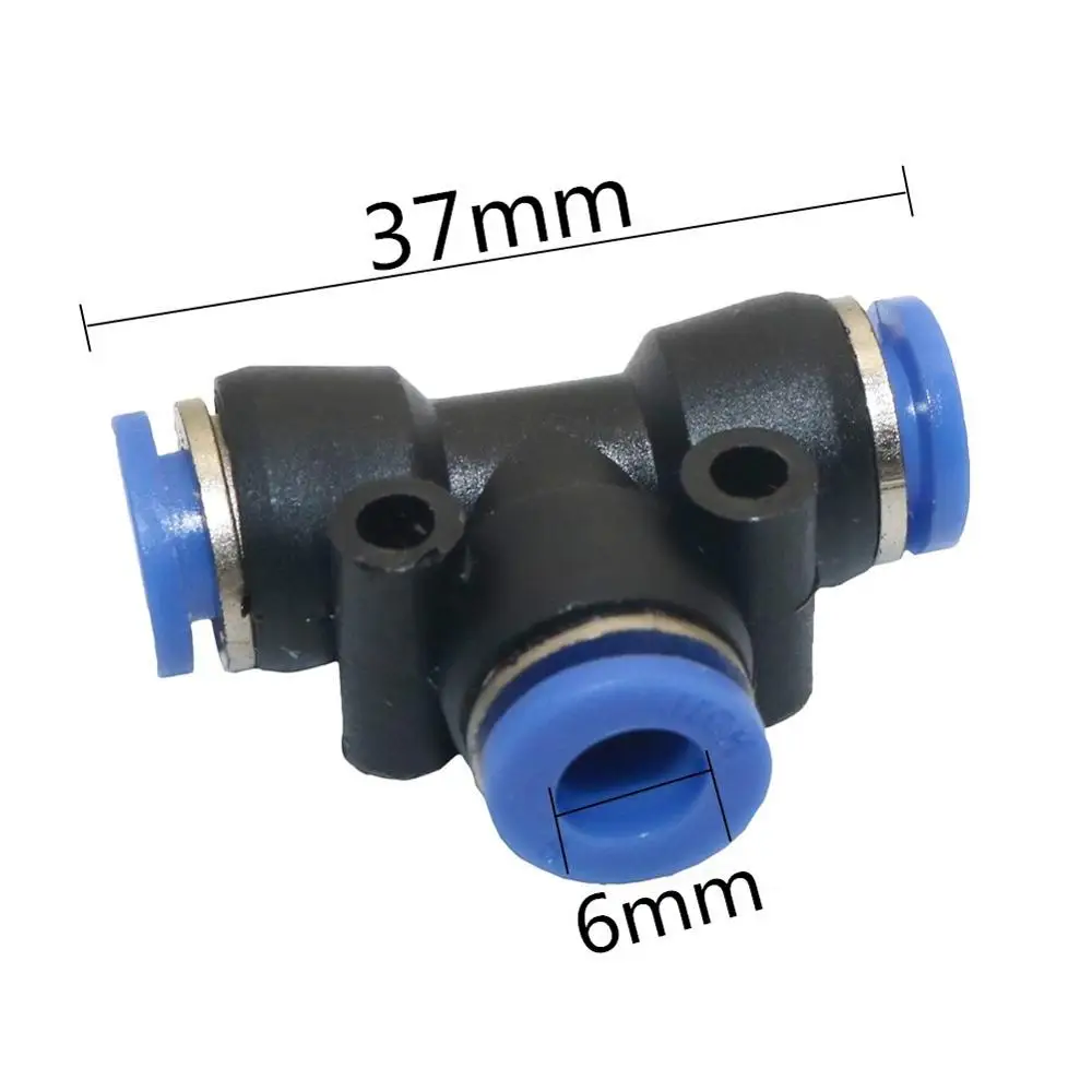 PVC Quick Connection 6mm Slip Lock Connector Tee Straight Elbow Cross type Misting System Coupling Joint Pneumatic Tool 5 Pcs