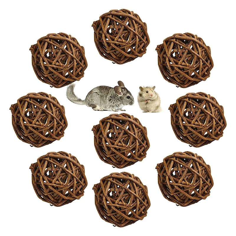 Natural Willow Balls For Small Animals Pet Rabbit Hamster Chewing Toy Guinea Pig Bird Chew Funny Toy for Parrots Grass Ball