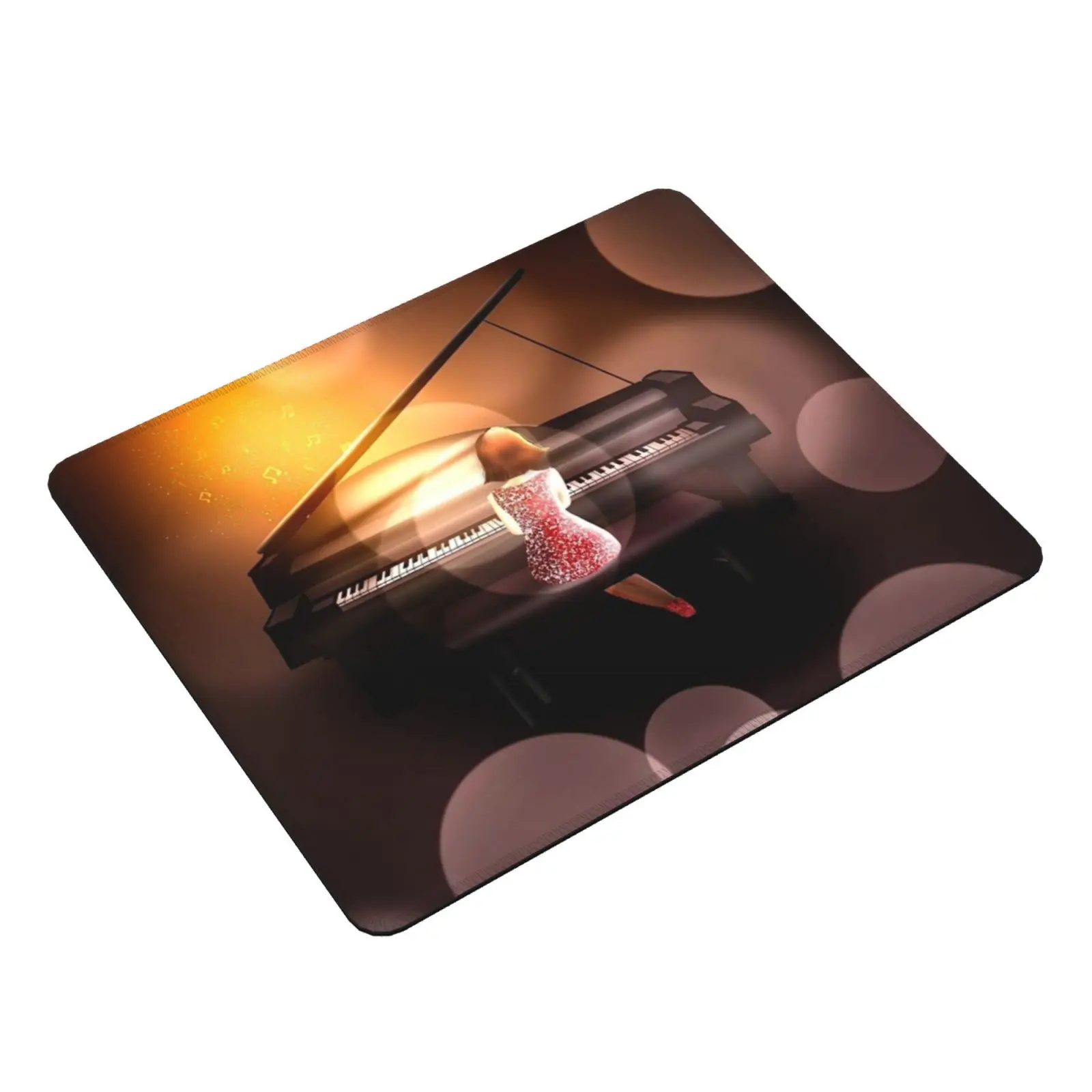 Musical Night Mouse Pad DIY Print Piano Instrument Girlinred Fancy Girl Night Concert Dark Music Song