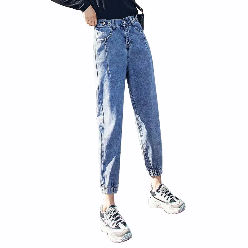 High Waist Jeans Women 2022 New Tight-Fitting Waist Nine-Point Pants Slimming Harem Pants Net Red Leggings Straight Leg S-5XL