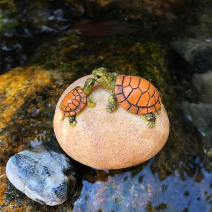 Cute Little Turtle Resin Ornaments, Garden Flowerpot, Micro Landscape, Bonsai Set Decoration, Animal Simulation, Creativity