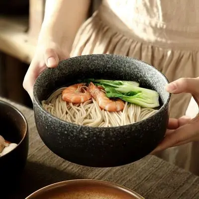 Creative noodle wrist, large ramen bowl, ceramic millet porridge bowl, noodle bowl, beef soup noodle bowl