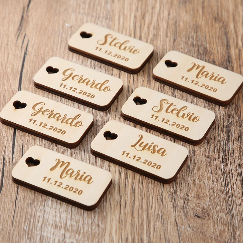 Custom  Wedding Place Name Sign decoration Personalized wood Names Place name settings Guest Gift name tags Wedding table Decor