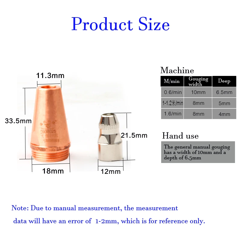 20Pcs/Lot P80 Plasma Gas Gouging Planing Slotted Venting Nozzle Instead Of Carbon Rod Dual-purpose Gun Gouging Groove Nozzles