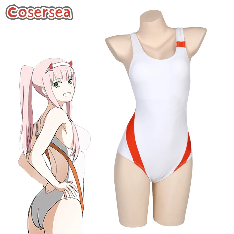 Cosersea – Costume de Cosplay pour femmes, maillot de bain Sexy, Lingerie, body, Anime DARLING in the FRANXX 02 Zero Two