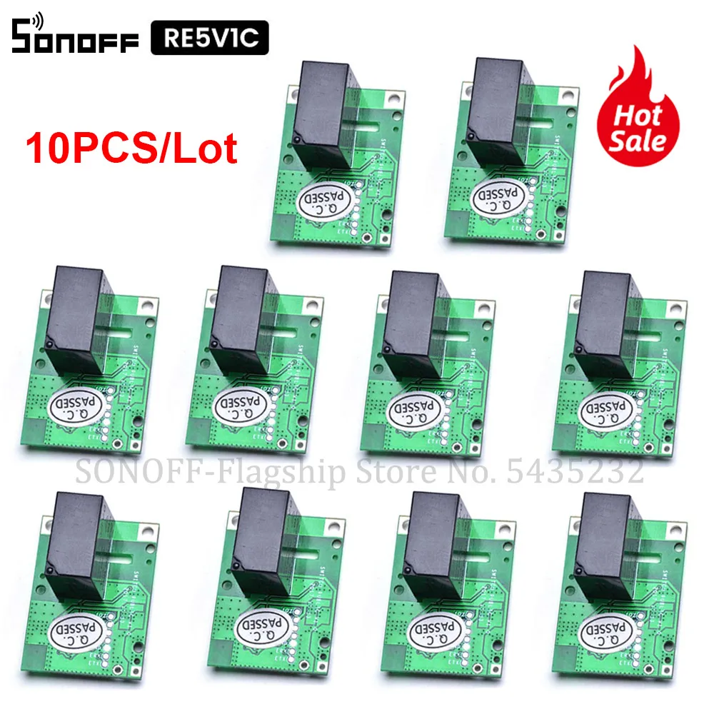 1 /10 PCS Itead SONOFF Smart Wifi Switch RE5V1C 5V DC DIY Wireless Remote Switch Relay Module Inching/Selflock e-Welink APP