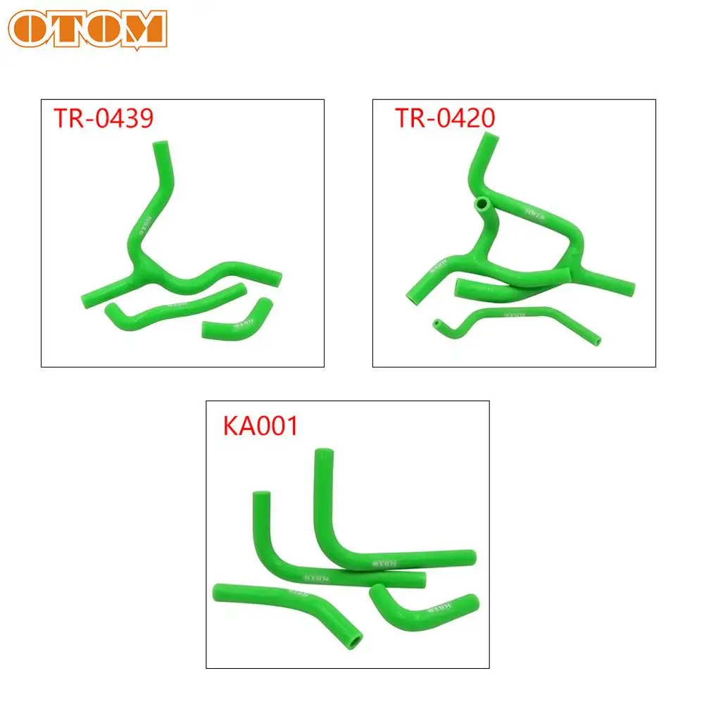 OTOM Silicone Radiator Coolant Hose Kit Green For KAWASAKI KX250F 2007-08 KX250F 2017-19 KX450F 2009-2015 Motorcycle Accessories