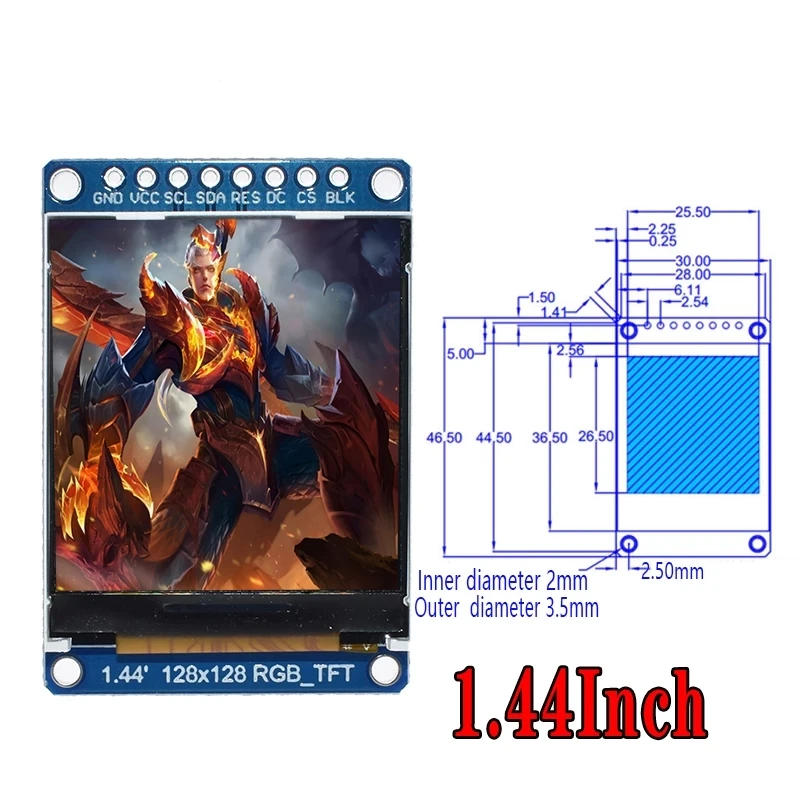 TFT Display 0.96 1.3 1.44 1.8 inch IPS 7P SPI HD 65K Full Color LCD Module ST7735 / ST7789 Drive IC 80*160 240*240 (Not OLED)