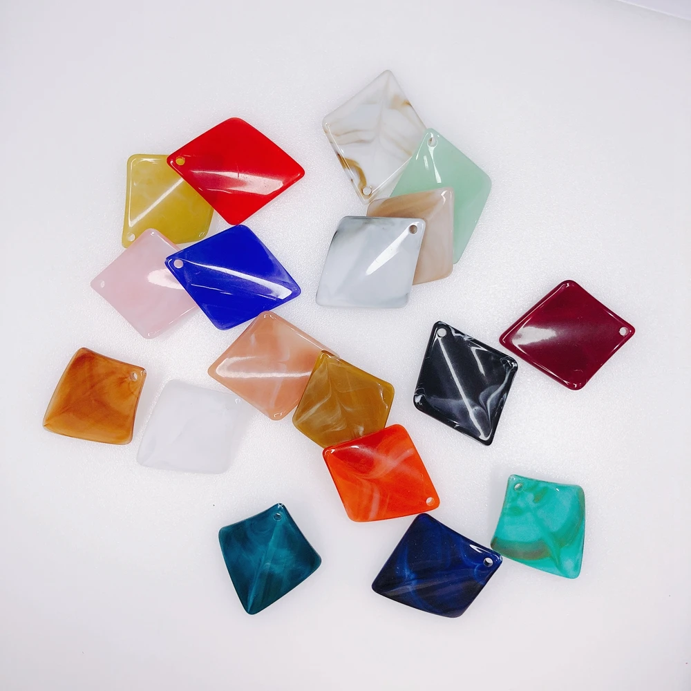 10 pieces / lot DIY Retro Smoky Curved Large Diamond Resin Acrylic Pendant Earring Earrings Accessories Other