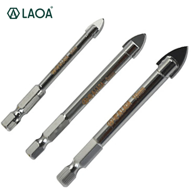 Broca Laoa-hex Peças 10 mm Conjunto de Brocas Vidro Cerâmica Concreto Abridor de Furos Liga Eficiente Ferramenta de Perfuração