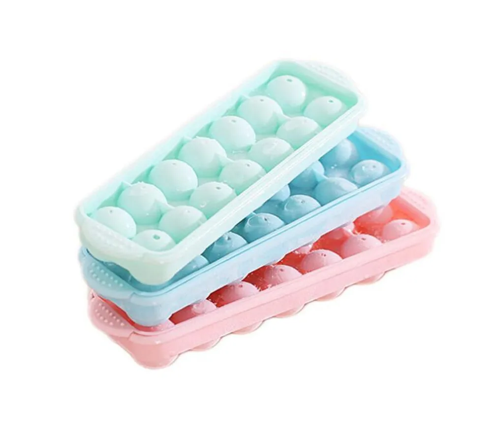 New 30pcs/lot Plastic Molds Ice Tray 14 Grid 3D Round Ice Molds Bar Party Use Round Ball Ice Cube Makers Kitchen DIY Ice Cream