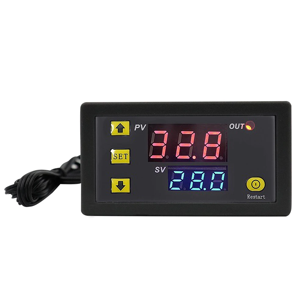 W3230 12V 24V AC110-220V Probe line 20A Digital Temperature Control LED Display Thermostat With Heat/Cooling Control Instrument