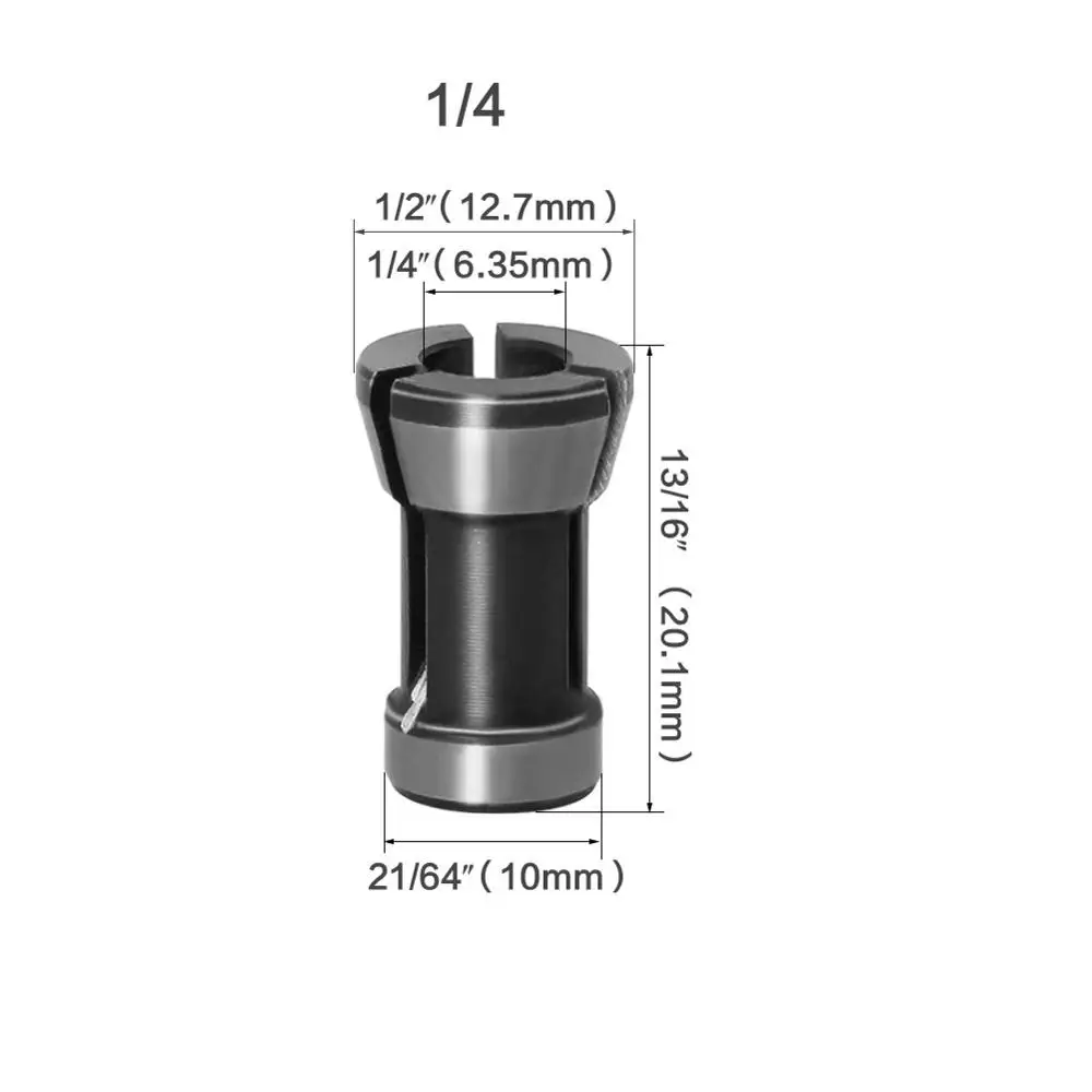 1PC / 3PC High Precision Adapter Collet 8mm 6.35mm 6mm Collet Chuck Engraving Trimming Machine Router Milling Cutter Accessories