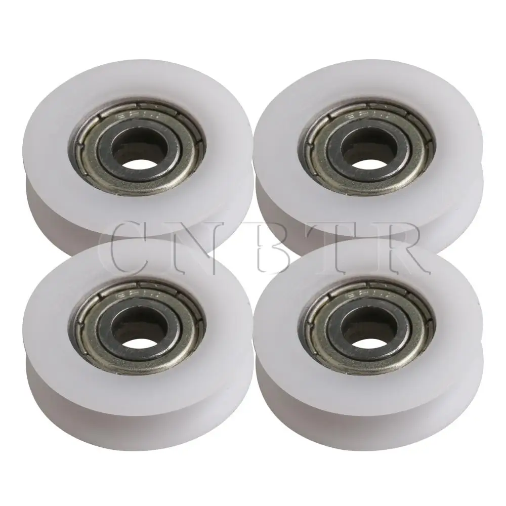 

CNBTR 4 Pieces 5x24x7mm White U-type Bearing 625ZZ Guide Pulley Industrial Accessories