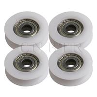 CNBTR 4 Pieces 5x24x7mm White U-type Bearing 625ZZ Guide Pulley Industrial Accessories