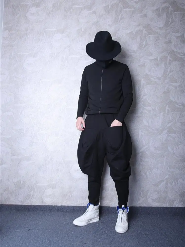 

Men's Casual Pants Winter New Solid Color Hip Hop Style Fashion Quality Small Foot Pants Personality Pant Legs Harlan Pants