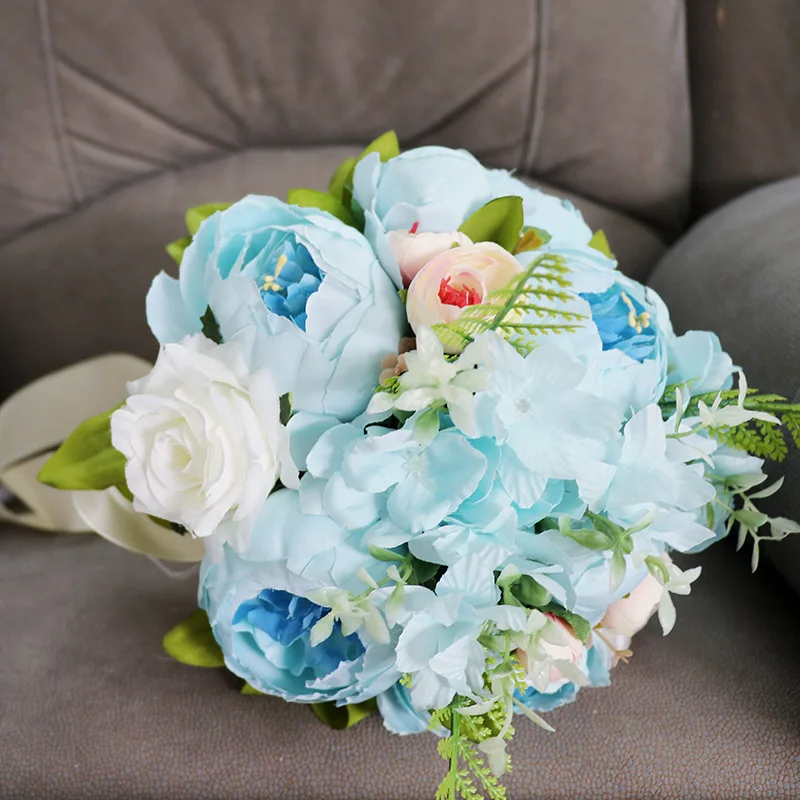 Fairy Blue with Blush and White Bouquet Wedding Accessories Bridal Bouquets