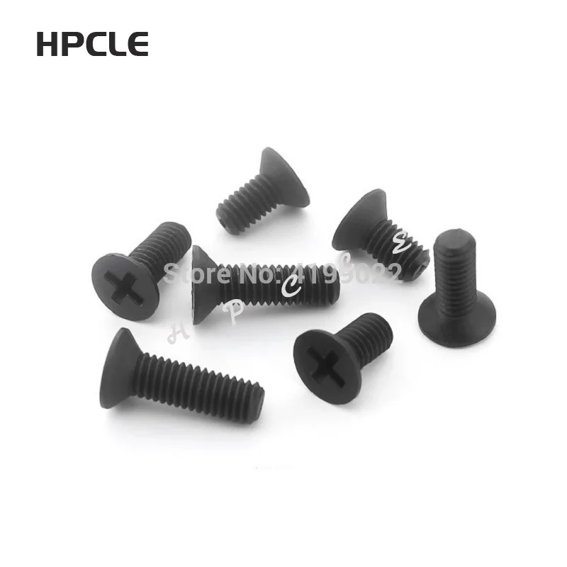 50pcs M3 M4 DIN965 GB819 Black or White nylon screw or Transparent Acrylic Plastic phillips Cross Recessed Flat Head Screws