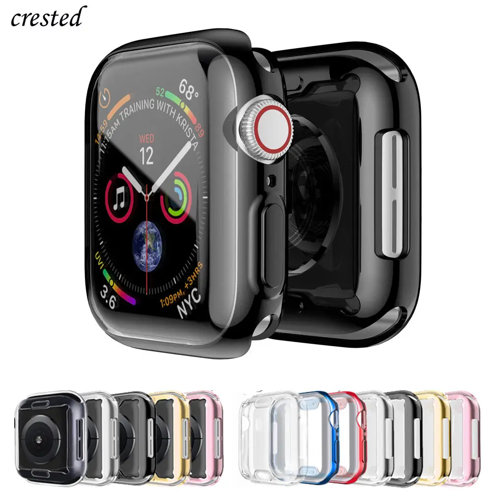 Case For Apple Watch series 6/5/4/SE 44mm 40mm Cover iWatch 3 42mm/38mm soft TPU Bumper Screen Protector Apple watch Accessories