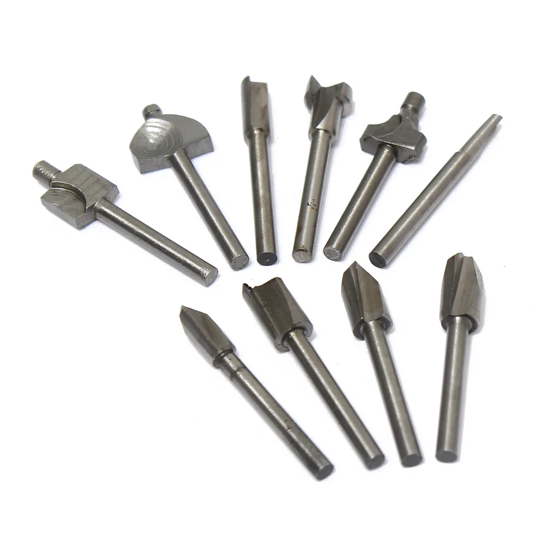 10pcs 3.2-6.5mm 1/8 Inch 3.175mm Shank HSS Router Bits Files for Woodworking Wood ABS PVC plastics Copper Aluminum Drilling