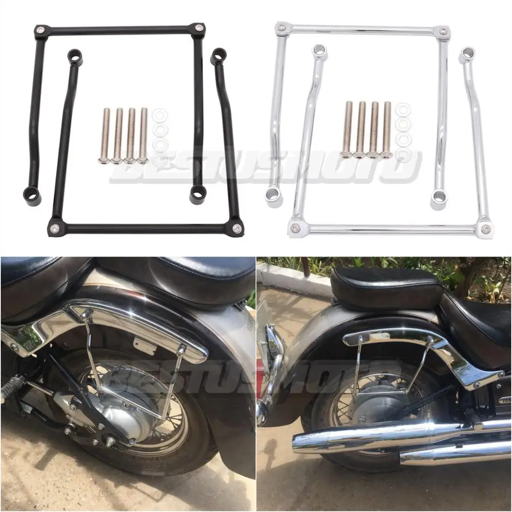 Motorcycle Saddlebag Support Bars Mounts Bracket For Honda Rebel CMX250 CA250 Kawasaki Vulcan VN800 VN900 Classic Suzuki C50 C90