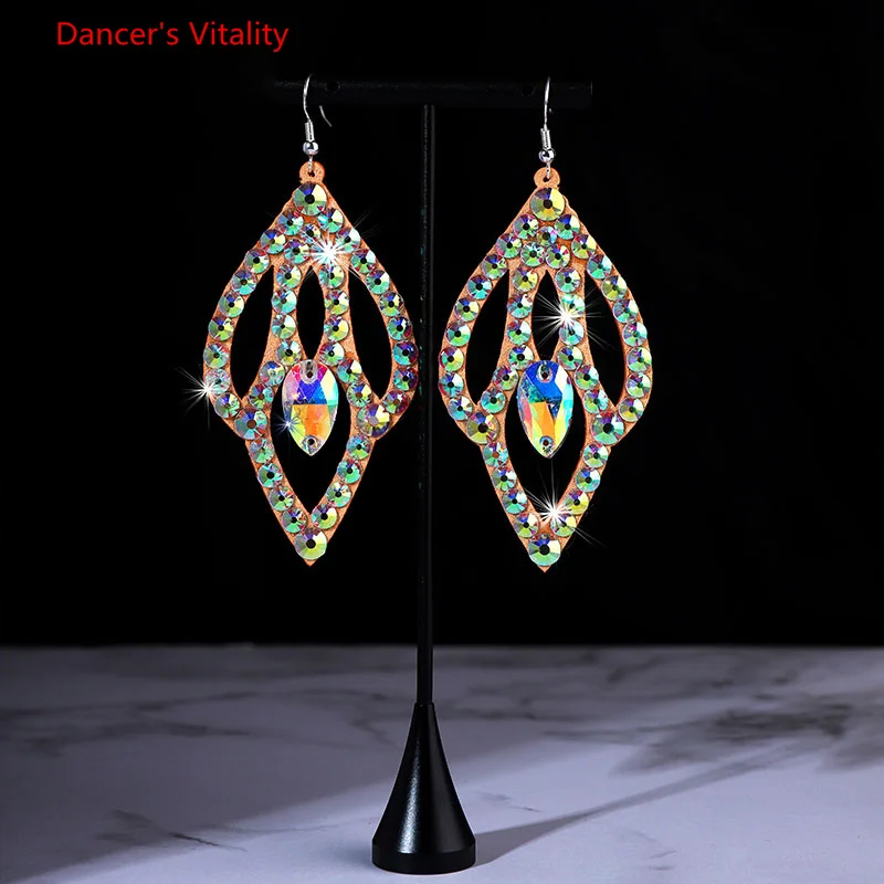 Akcesoria do tańca brzucha Biżuteria damska Bling Crystal Stones Kolczyki Błyszczące kolczyki Belly Dance Dangle Earrings 1 para/opakowanie