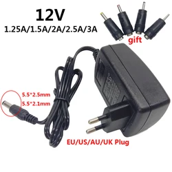 12V Power Adapter Supply DC 1.25A 1250mA 1.5A 1500mA 2A 2.5A 2500mA 3A 12 V Volt Switching 220V to 12V Led Light Lamp