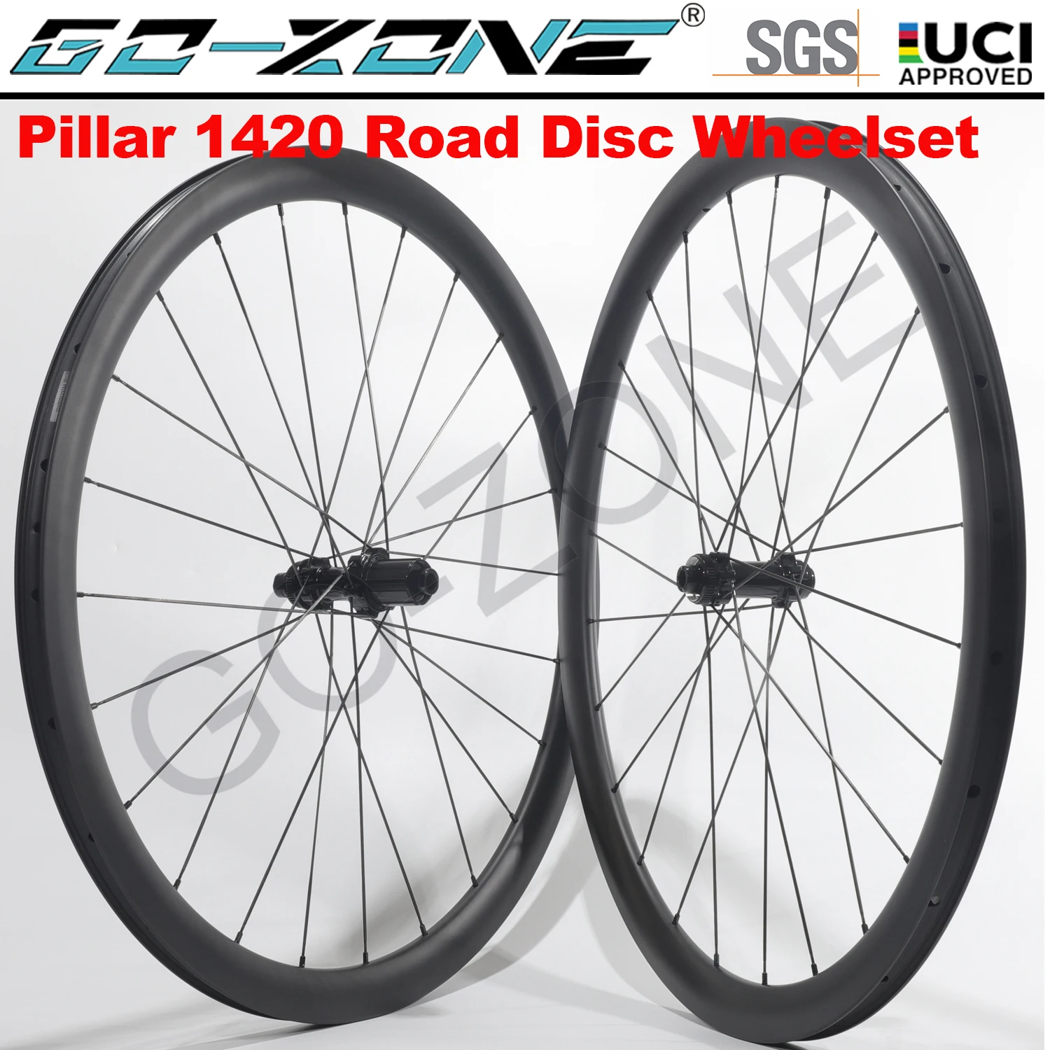 26mm U Shape Ceramic Hubs 700c Carbon Wheelset Disc Brake GOZONE PRO4 Pillar 1420 Clincher Tubeless Tubular Carbon Road Wheels