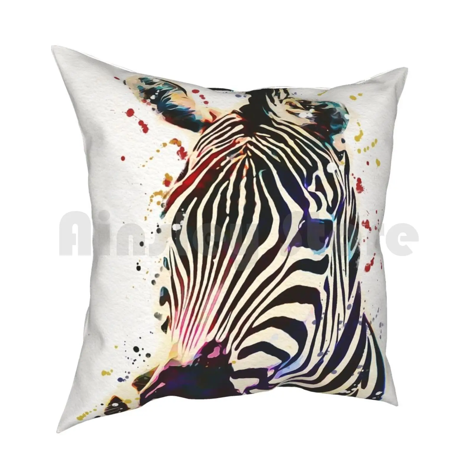 Zebra Watercolor Art Pillow Case Printed Home Soft DIY Pillow cover Zebra African Africa Safari Prairie Savannah Savanna