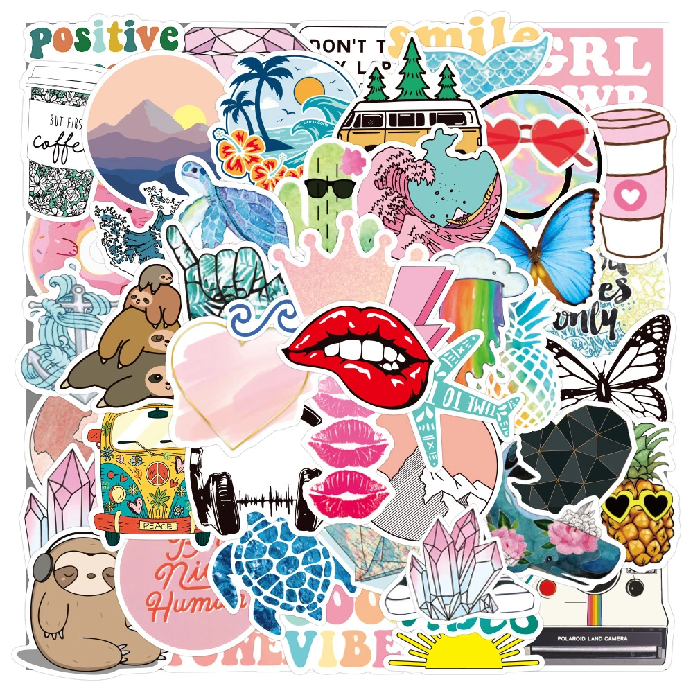 

10/30/50PCS INS Style Small Fresh Cute Stickers Aesthetic Laptop Water Bottle Waterproof Graffiti Decal Sticker Packs Kid Toy