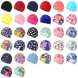 Gorro de baño de nailon elástico para mujer y niña, gorro de baño de pelo largo, drapeado elástico, tamaño libre, turbante deportivo para piscina