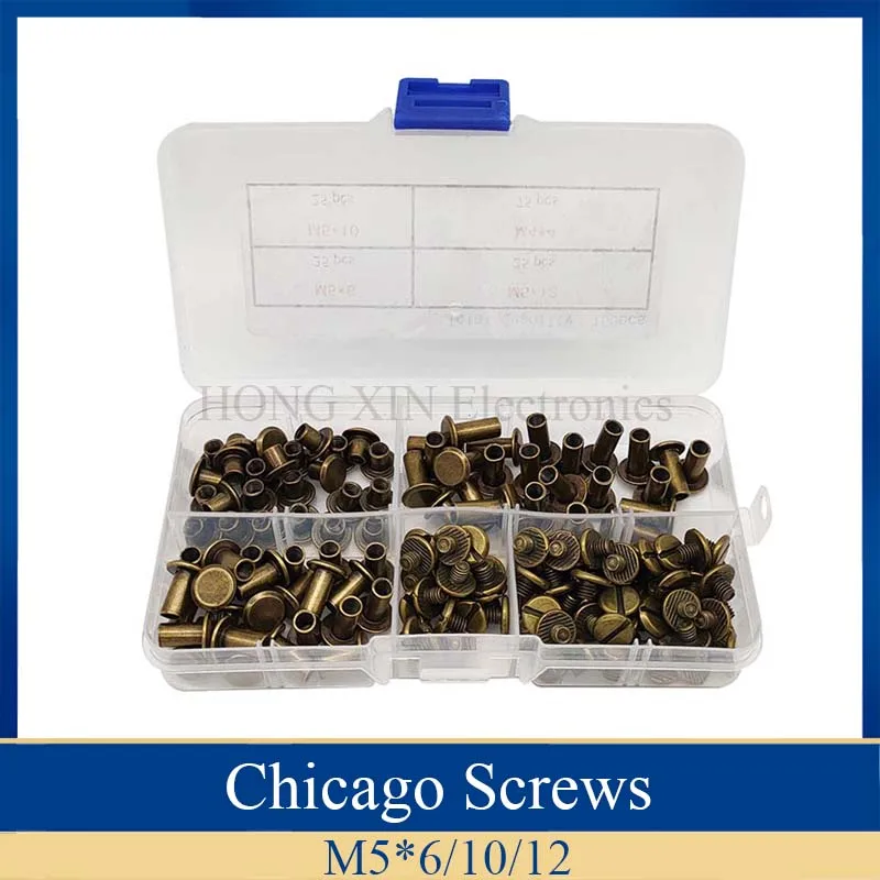 

Chicago Screws Financial book screw 150pcs/set Snap Rivet Books Butt Screw Photo Album Binding Screw Bronze Books Nails