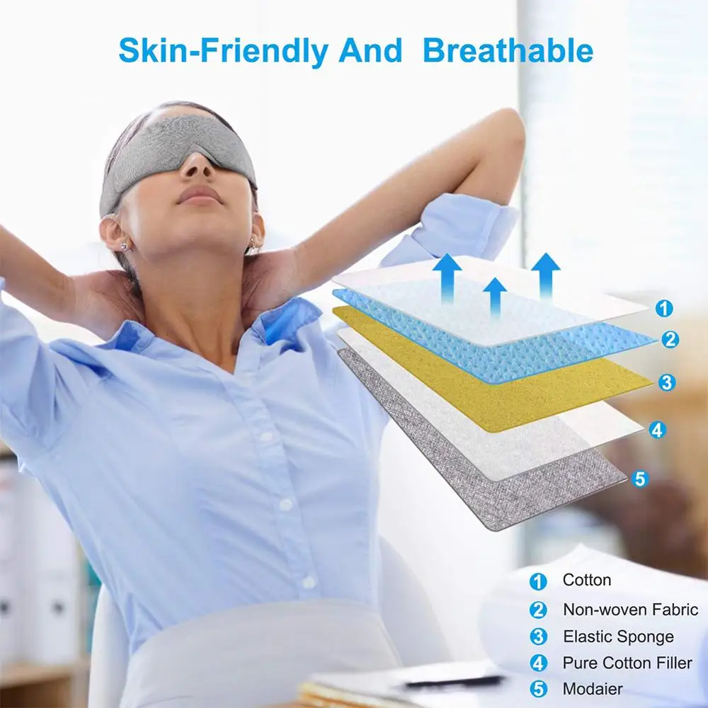 แบบพกพา Sleep Mask Fast Sleeping Eye Mask Eyeshade Cover Shade Patch ผู้หญิงผู้ชายผ้าฝ้ายนุ่ม Blindfold Travel Sleepmasker